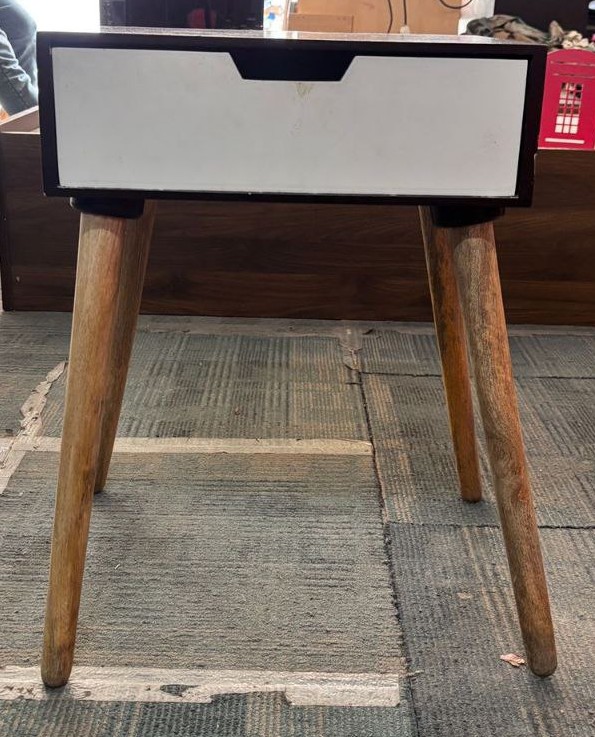 Modern Wooden Bedside Table with Drawer - Image 4